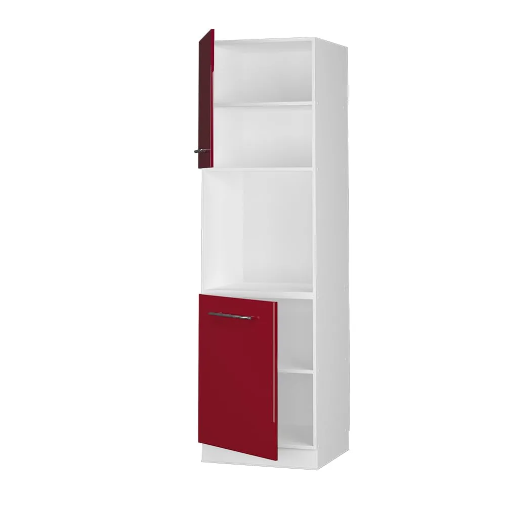 Vicco Mobile per forno da incasso Fame-Line, Bordeaux lucido, 60 cm - immagine 5