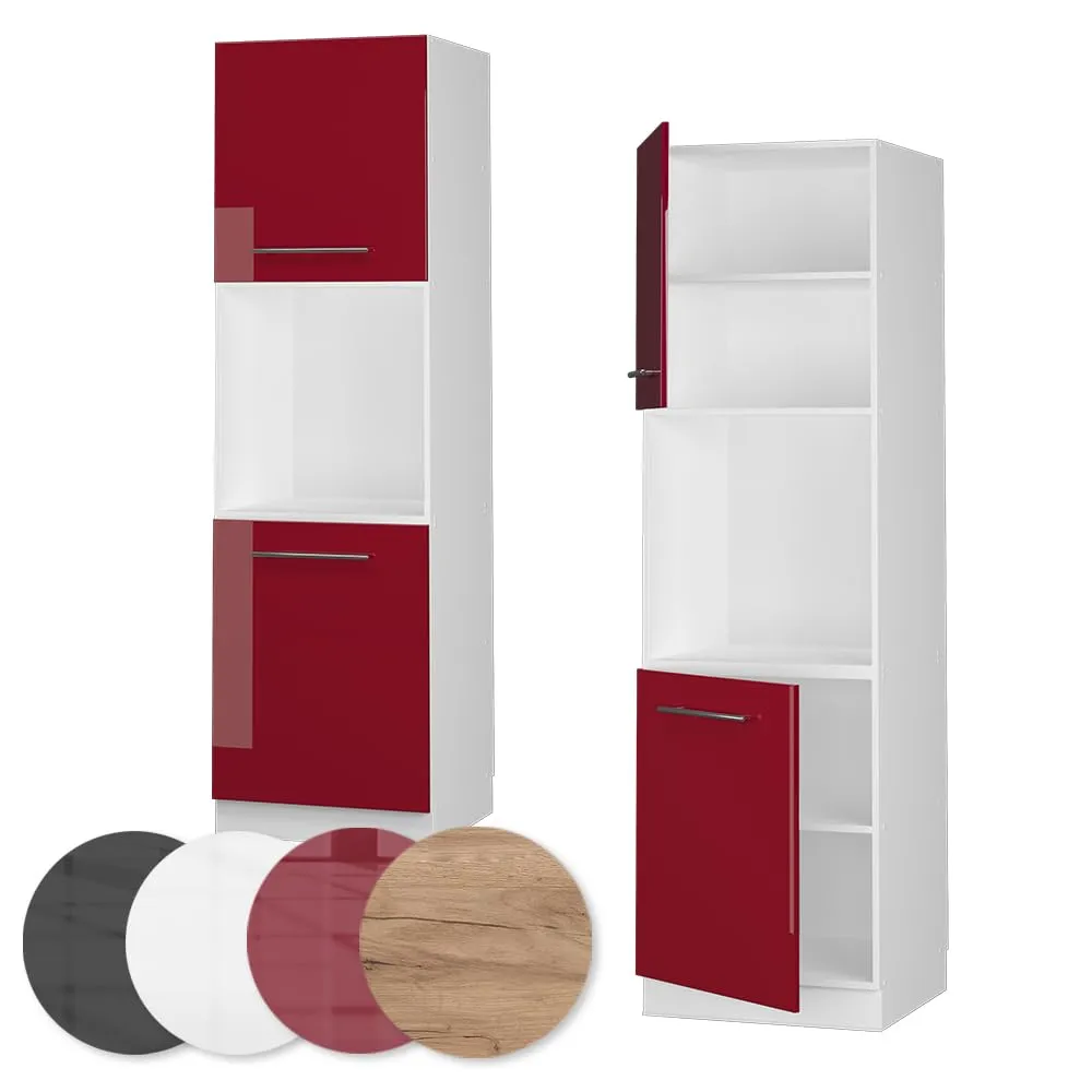 Vicco Mobile per forno da incasso Fame-Line, Bordeaux lucido, 60 cm - immagine 6