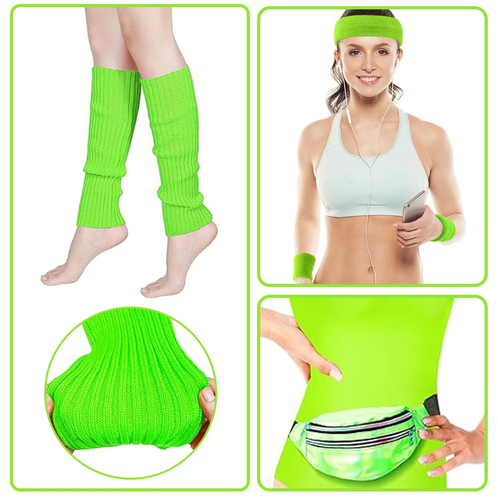 DAZZTIME Costume Anni 80 e 90 Donna, Set Accessori Abbigliamento Discoteca per Festa a Tema Carnevale Halloween e Cosplay - immagine 3