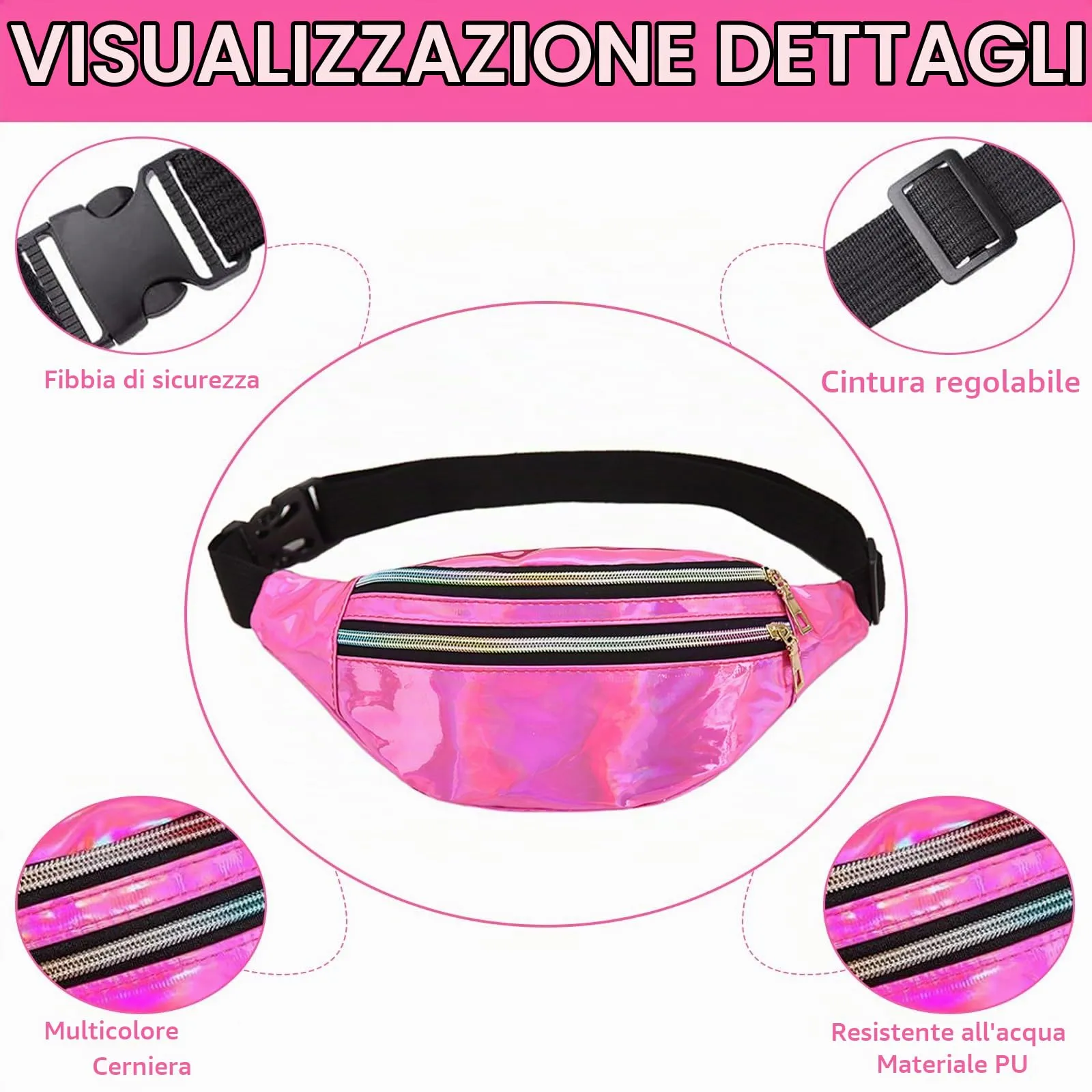 DAZZTIME Costume Anni 80 Donna Set Accessori Abbigliamento Discoteca per Carnevale, Halloween e Cosplay - immagine 4