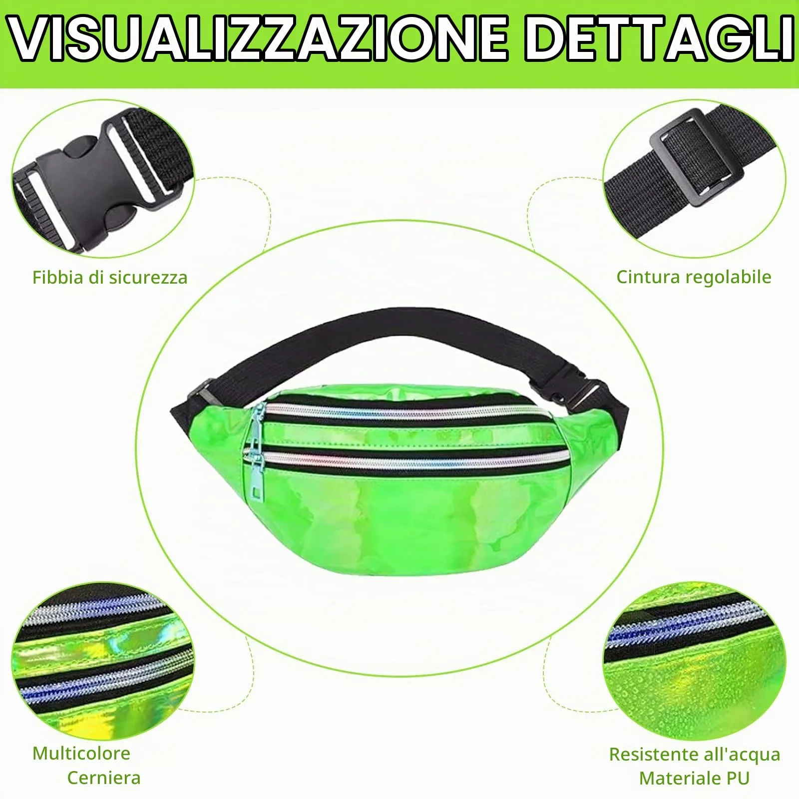 DAZZTIME Costume Donna Anni 80 e 90 Set Accessori Abbigliamento da Discoteca per Festa a Tema Carnevale Halloween e Cosplay - immagine 4