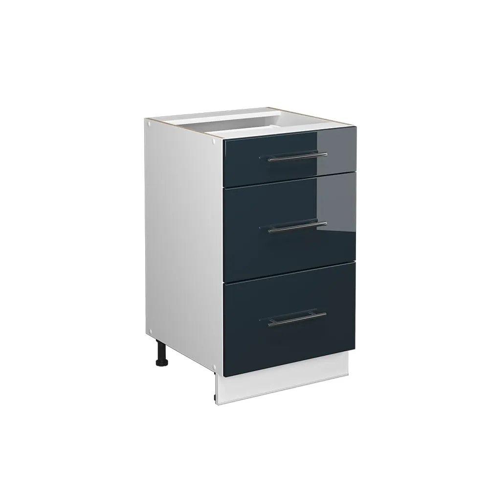 Vicco Mobiletto base per cucina Fame-Line, Blu scuro lucido, 50 cm - immagine 1