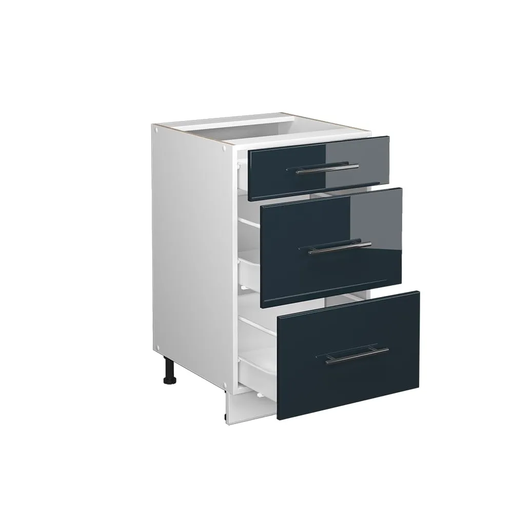 Vicco Mobiletto base per cucina Fame-Line, Blu scuro lucido, 50 cm - immagine 5