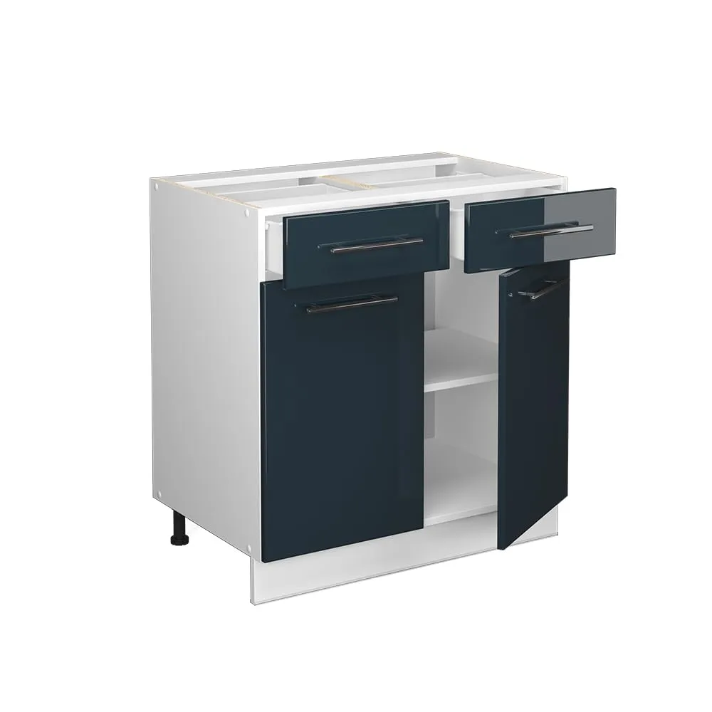 Vicco Mobiletto base per cucina Fame-Line, Blu scuro lucido, 80 cm - immagine 5