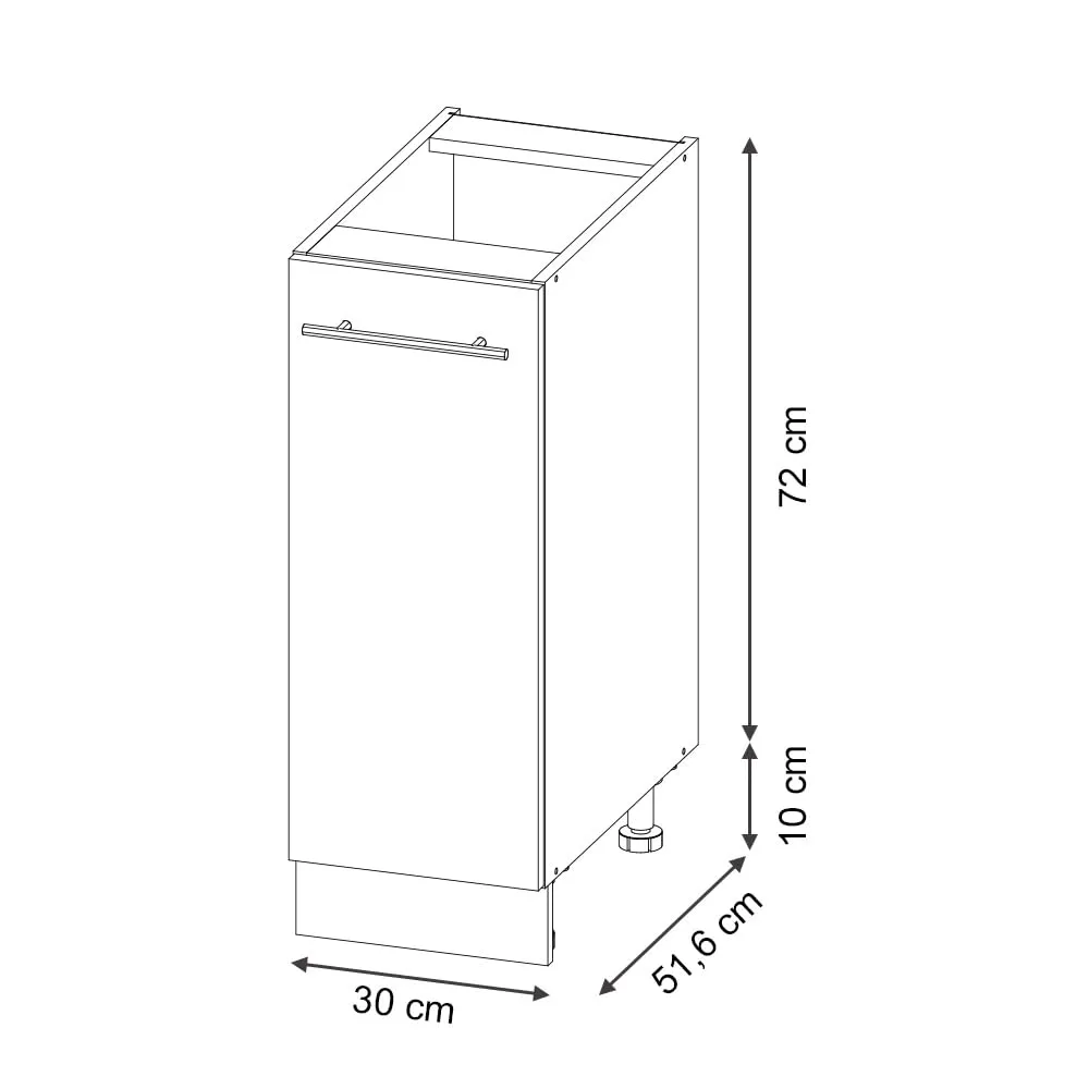 Vicco Colonna dispensa cucina Fame-Line, Blu scuro lucido, 30 cm - immagine 3