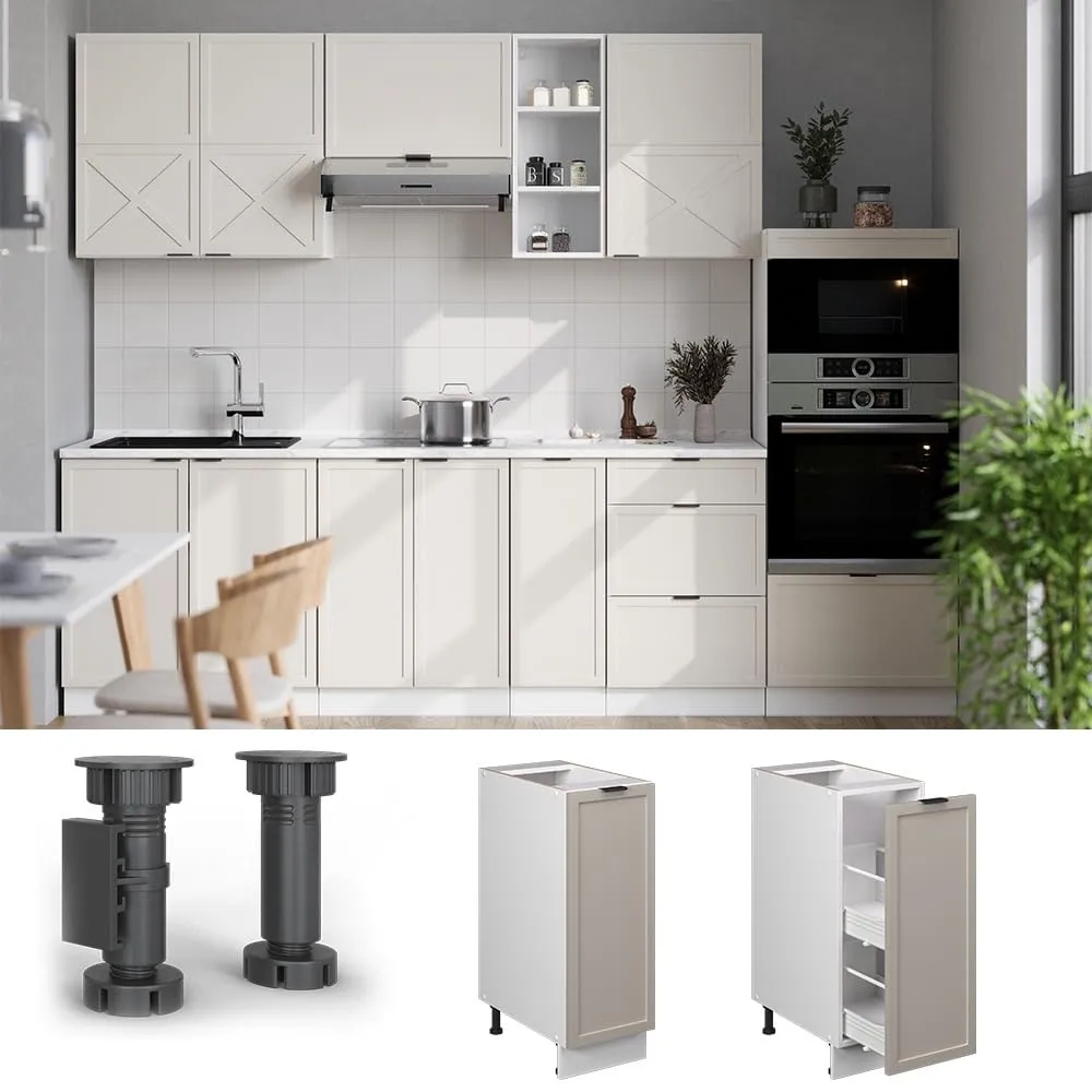 Vicco Fame-Line Dispensa Cucina con Cassetto Estraibile, GrigioBeige, 30 cm - immagine 5