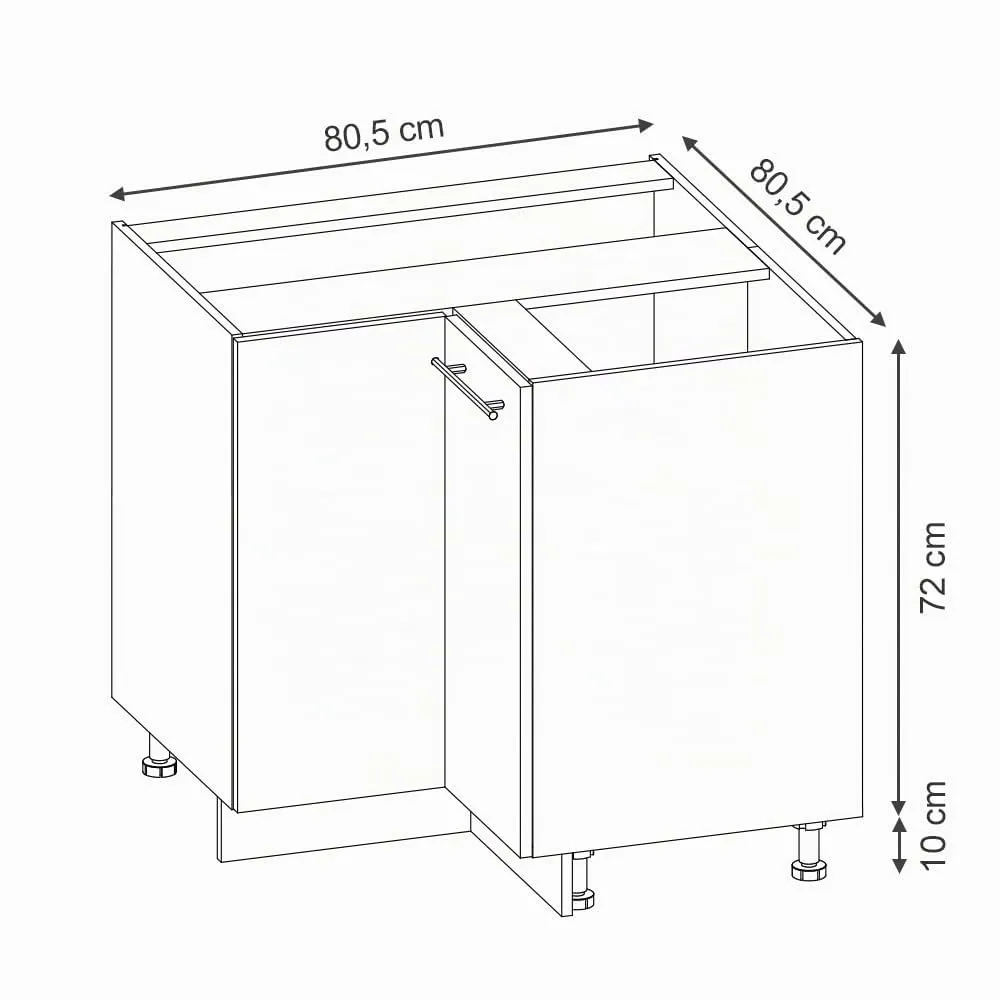 Vicco Mobile ad angolo cucina Fame-Line, GrigioBeige, 80.5 cm - immagine 3