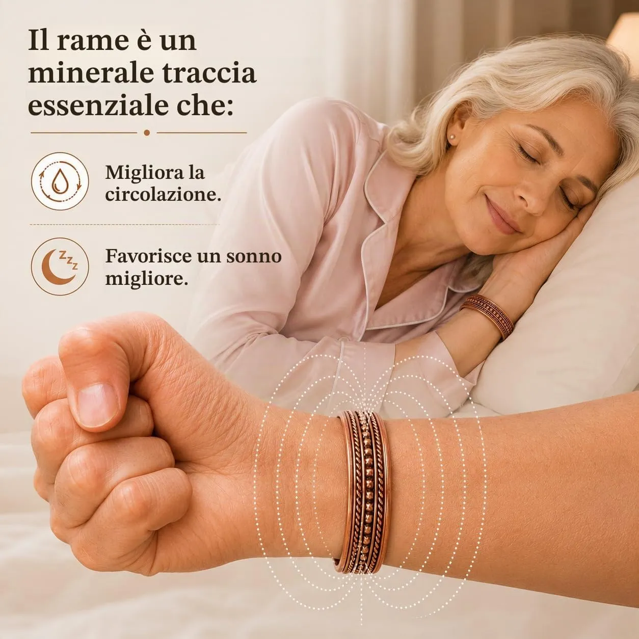 Touchstone Braccialetto Buddista Tibetano in Rame e Ottone, Set di 3 - immagine 5