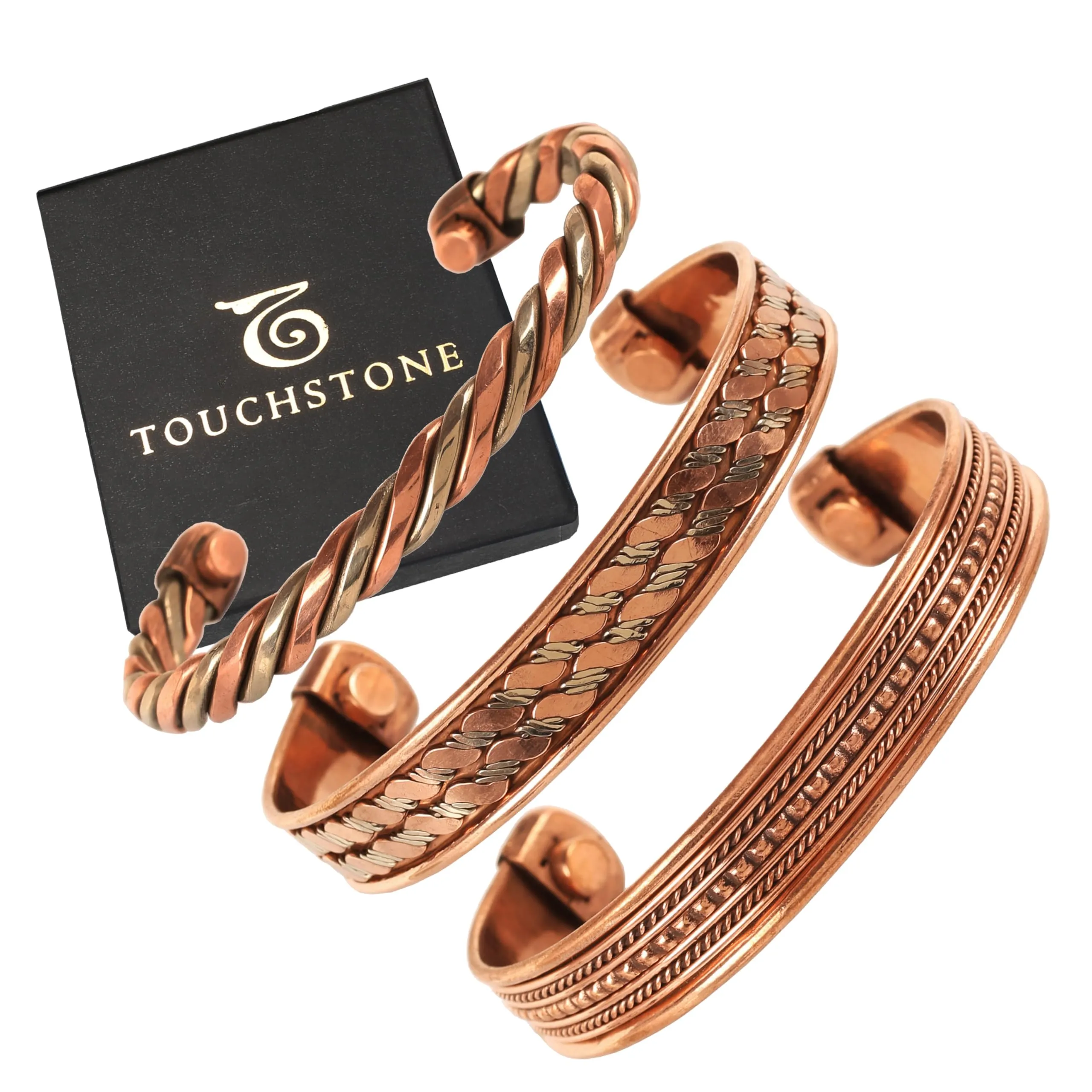 Touchstone Braccialetto Buddista Tibetano in Rame e Ottone, Set di 3 - immagine 6