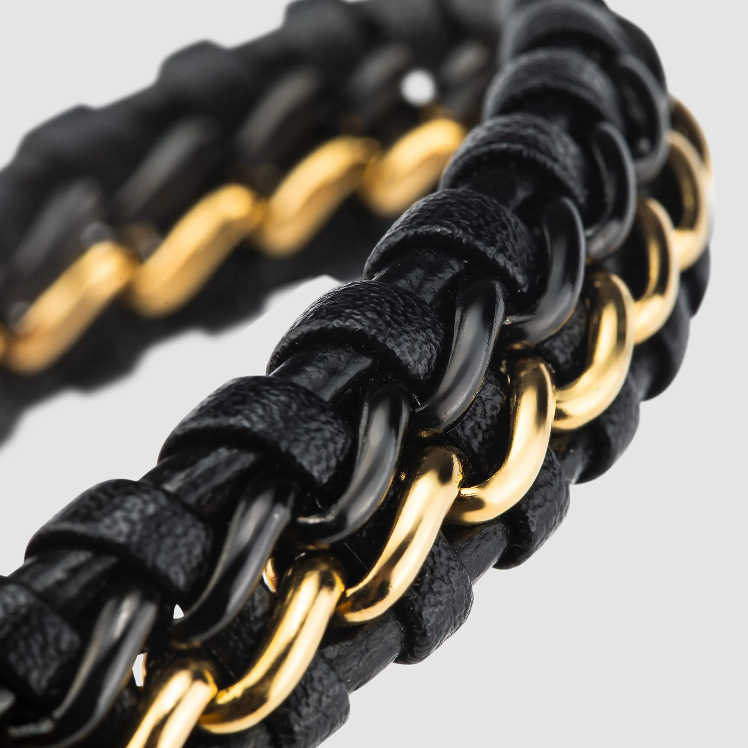 SERASAR Bracciale Uomo in Pelle Nera 23cm - immagine 8