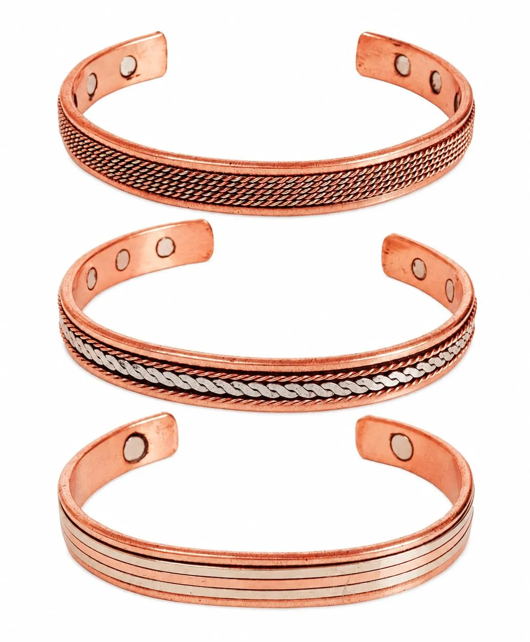 Touchstone Braccialetti in rame magnetici intrecciati tibetani, regolabili, 16,51 Zentimeter - immagine 1