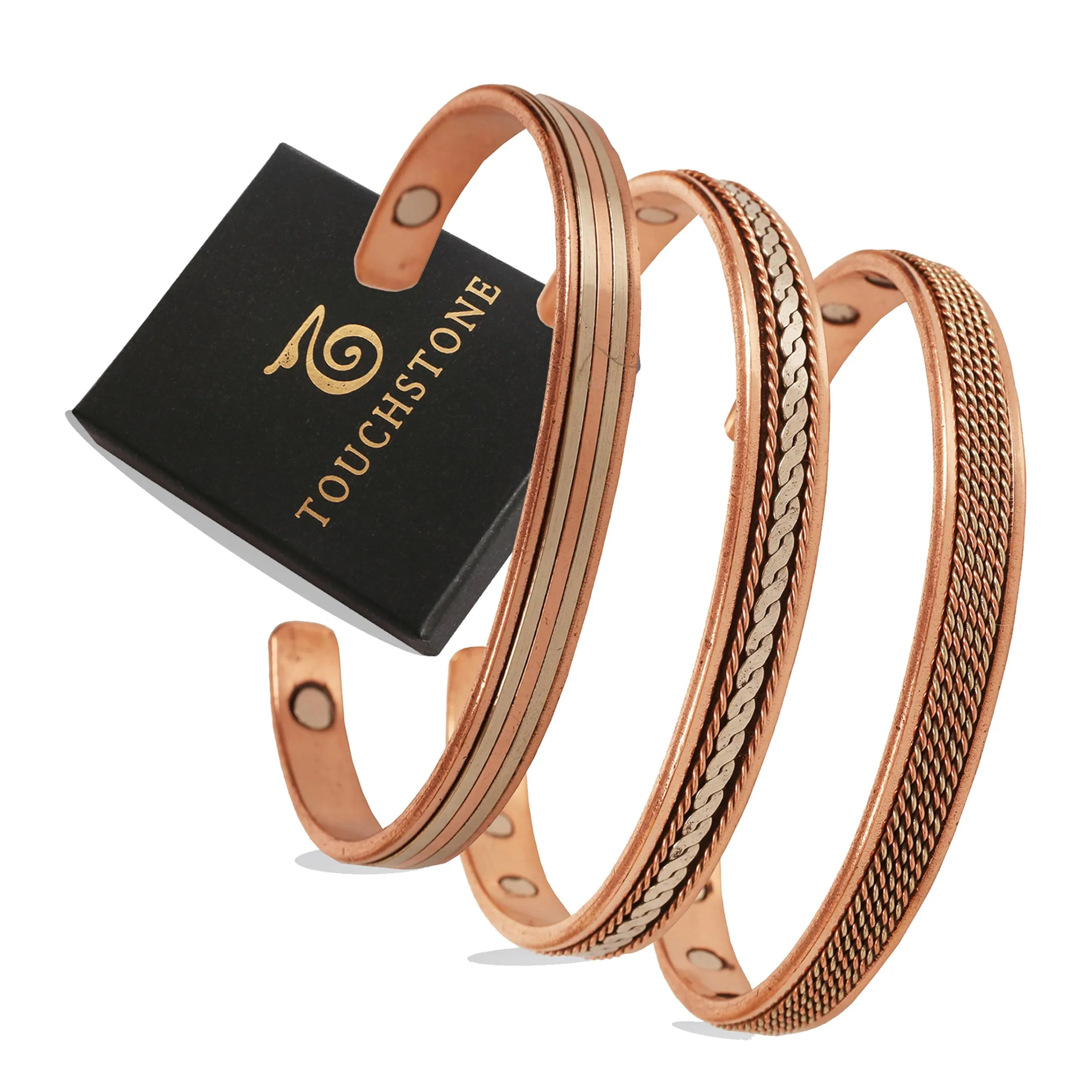 Touchstone Braccialetti in rame magnetici intrecciati tibetani, regolabili, 16,51 Zentimeter - immagine 7