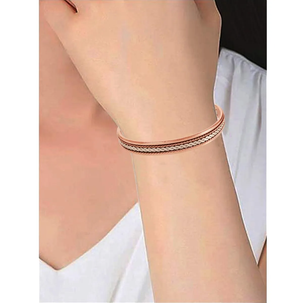 Touchstone Braccialetti in rame magnetici intrecciati tibetani, regolabili, 16,51 Zentimeter - immagine 9
