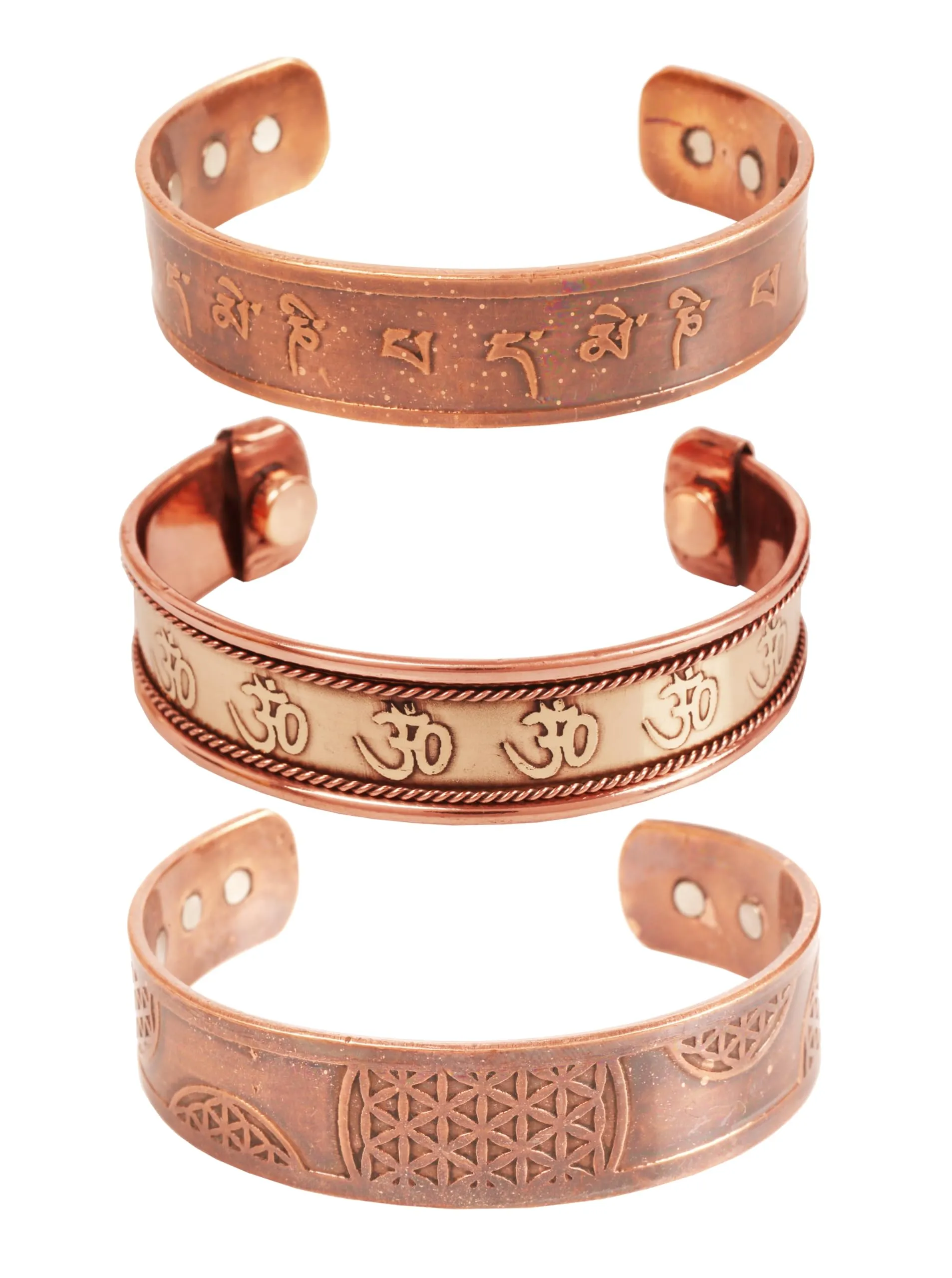 Touchstone Braccialetto Tibetano con Buddha in Rame e Ottone - immagine 1