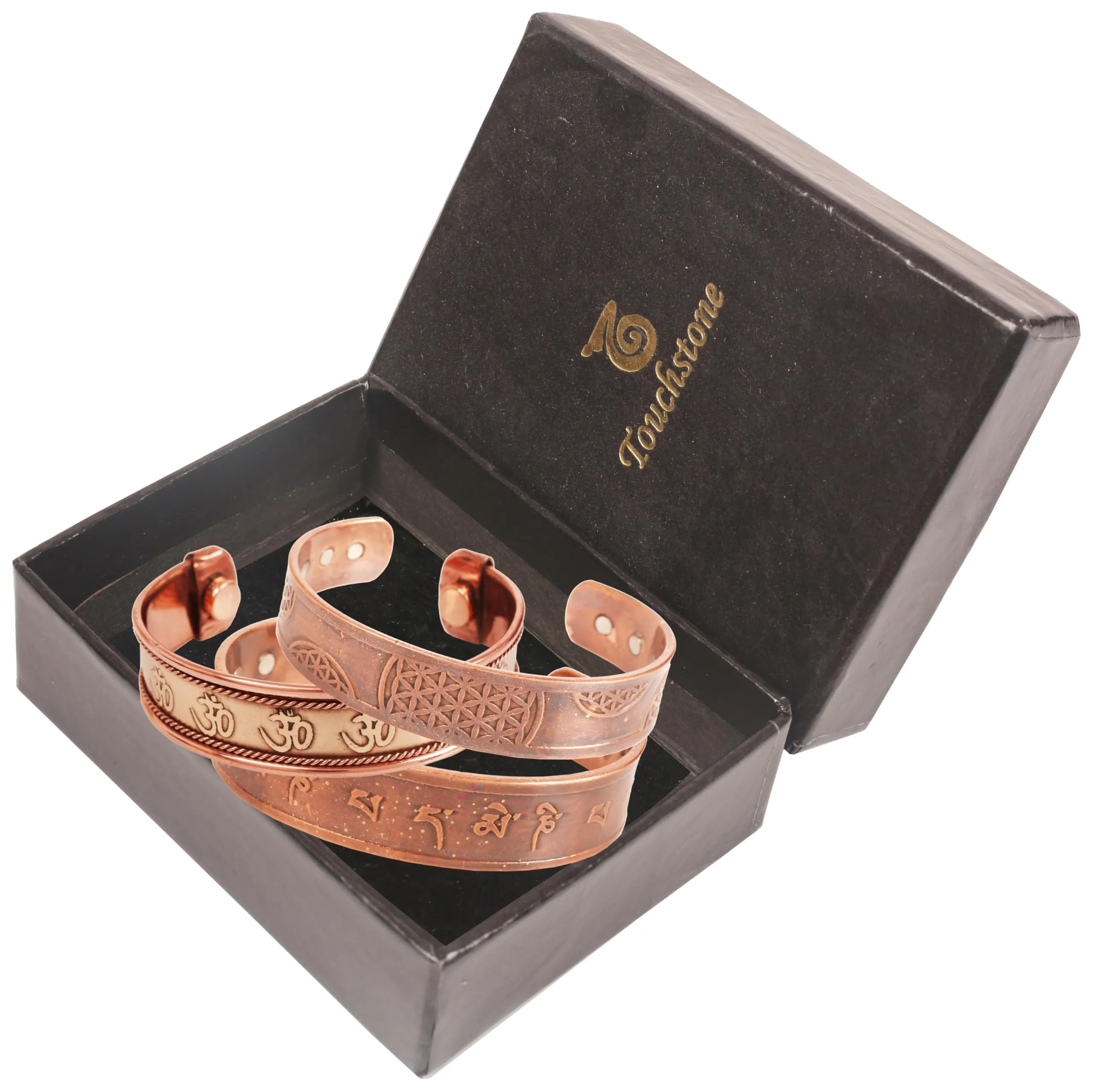 Touchstone Braccialetto Tibetano con Buddha in Rame e Ottone - immagine 6