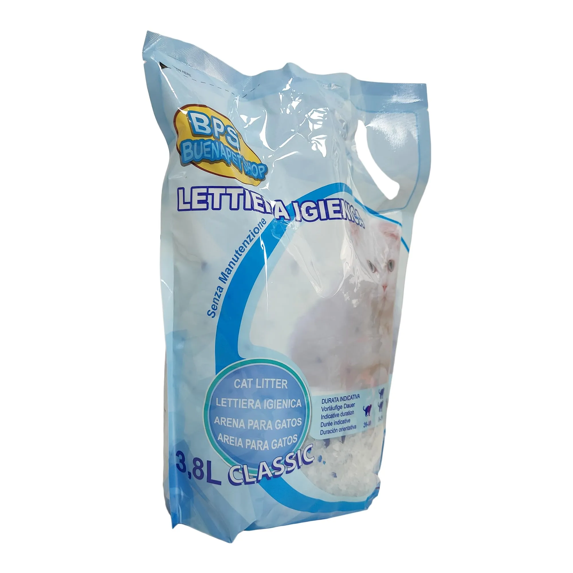 BPS Buena Pet Shop Lettiera per Gatti in Cristalli di Silicio, 30.4 Litri (8 Buste da 3.8L) - immagine 3