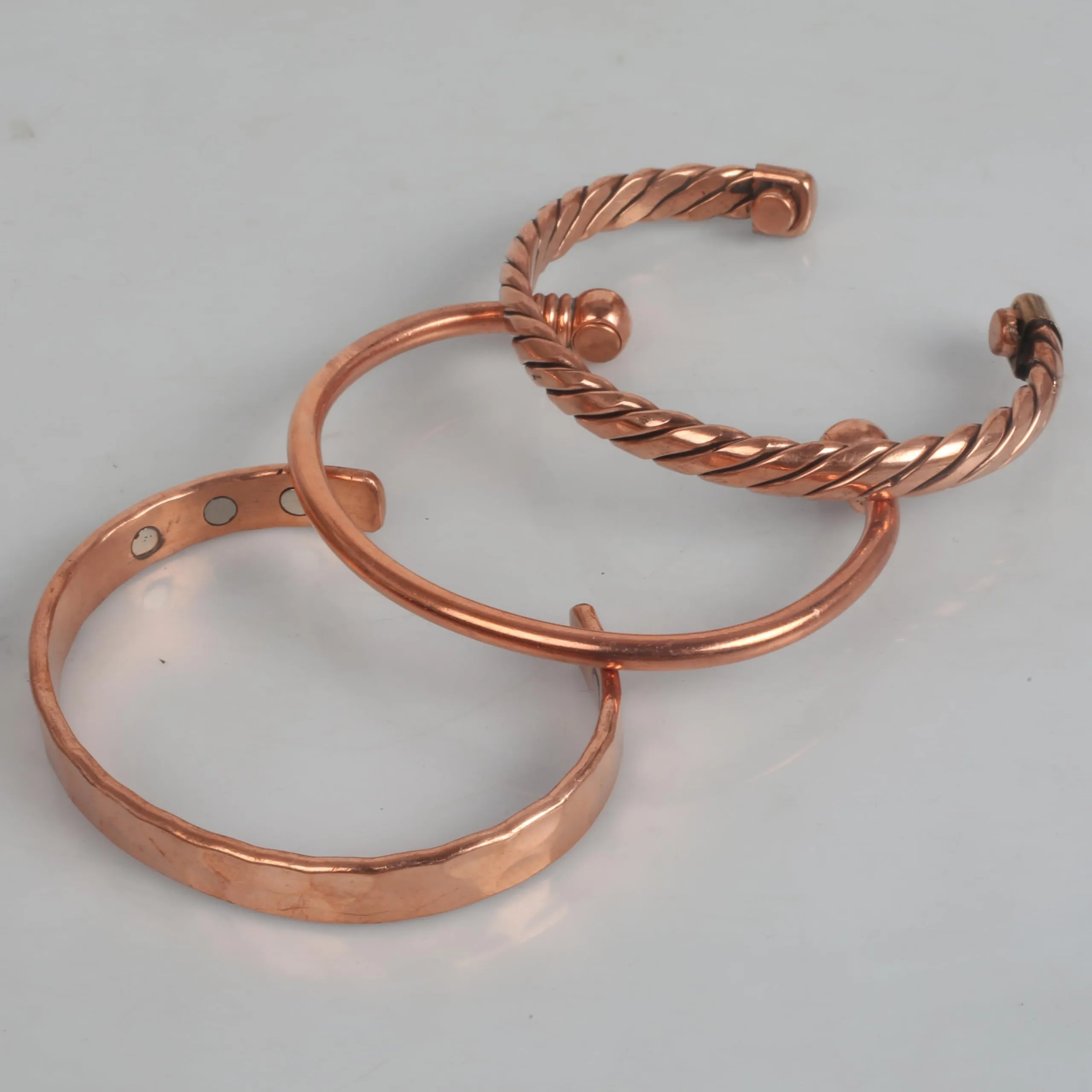 Touchstone Set di 3 braccialetti magnetici in rame per uomo e donna - immagine 4