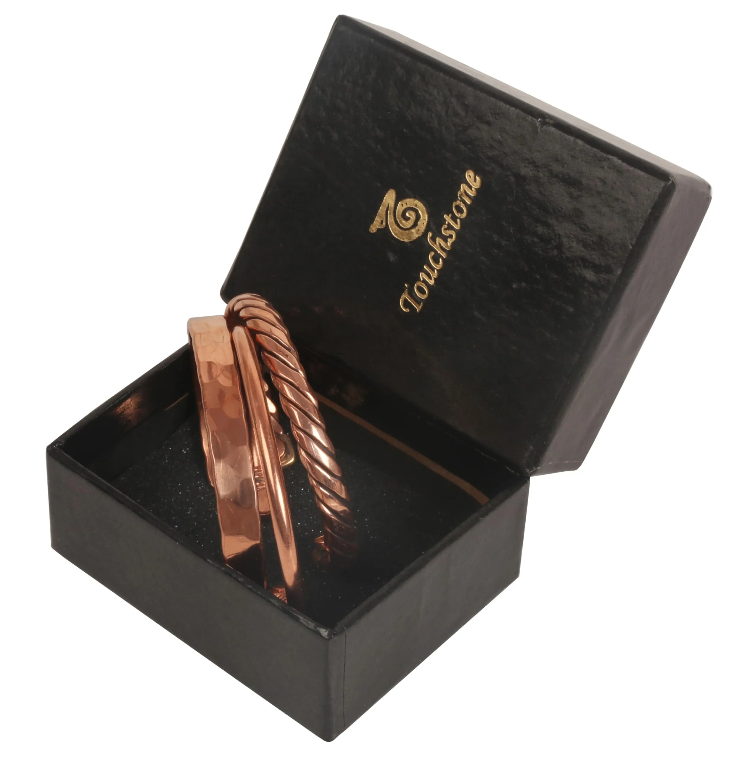 Touchstone Set di 3 braccialetti magnetici in rame per uomo e donna - immagine 6