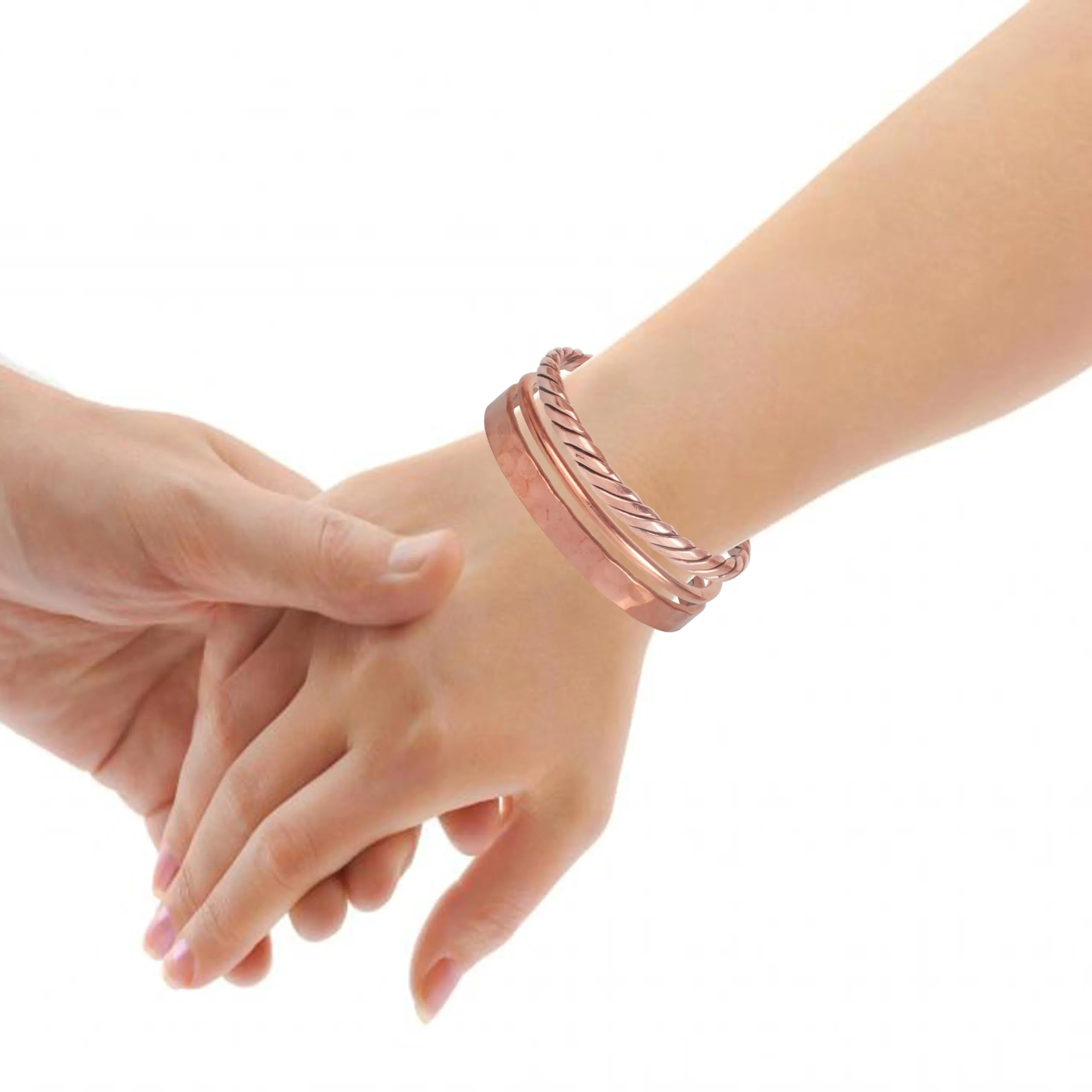 Touchstone Set di 3 braccialetti magnetici in rame per uomo e donna - immagine 7