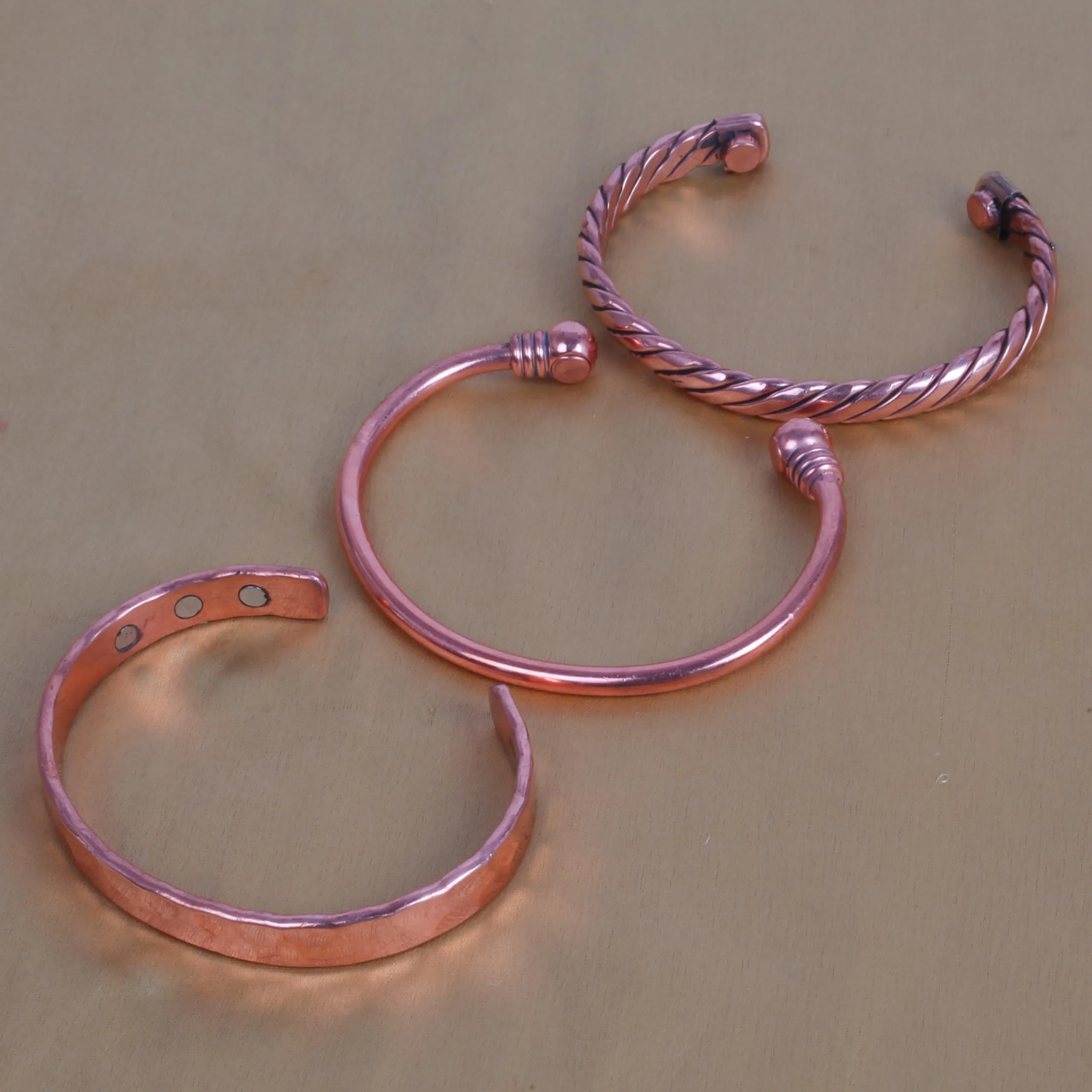 Touchstone Set di 3 braccialetti magnetici in rame per uomo e donna - immagine 8