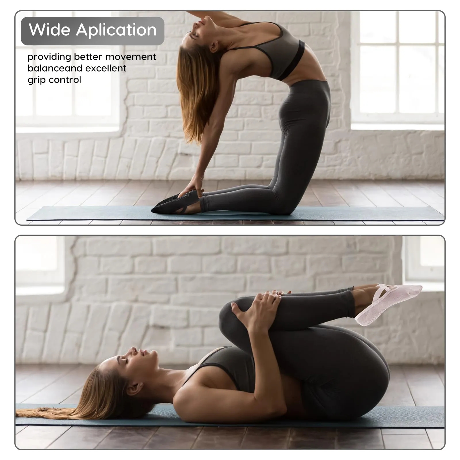 Bafiwu Calzini Antiscivolo Donna per Pilates e Yoga, 4 Paia, 35-40, 4 Colori - immagine 6