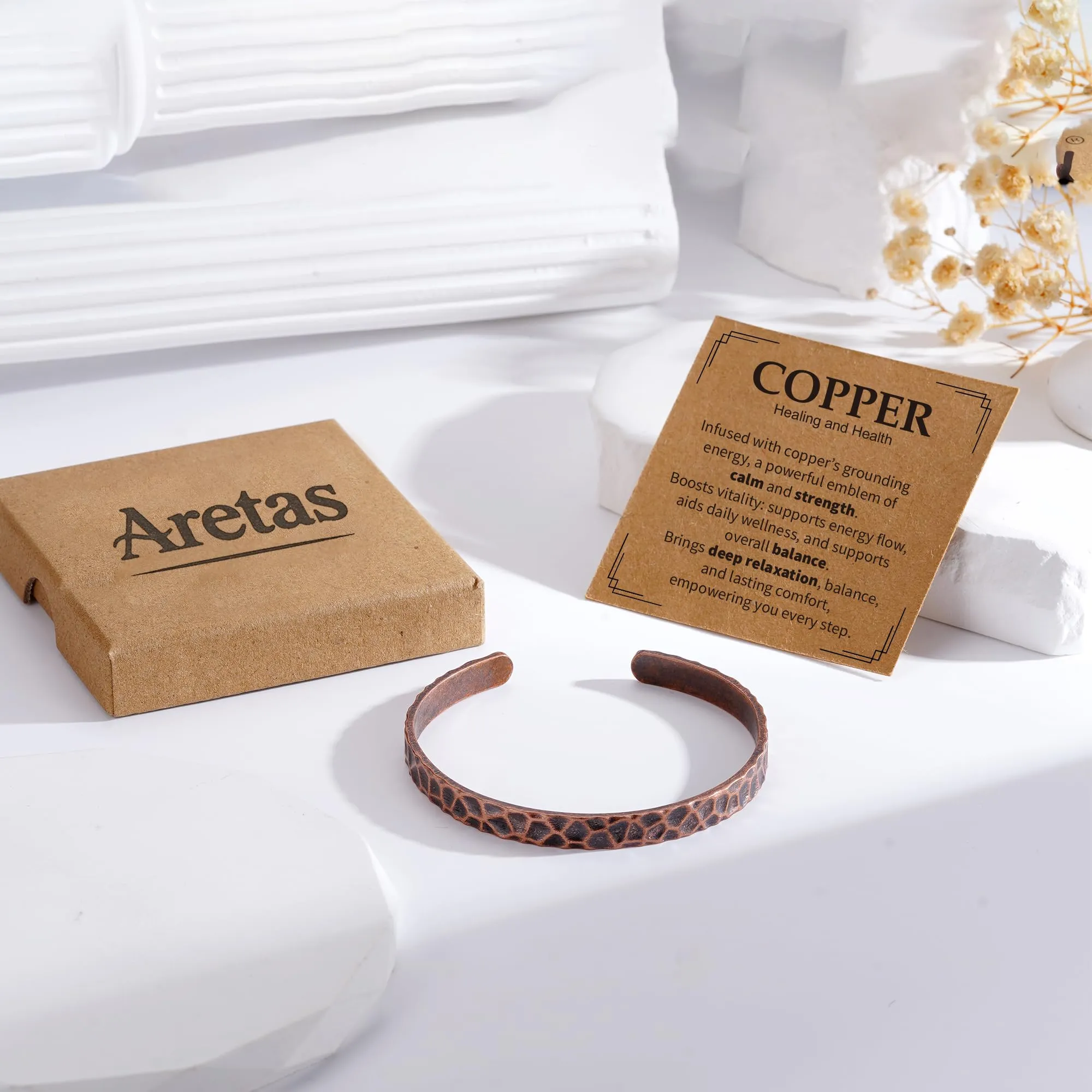 Aretas Bracciale in rame puro per uomo e donna - immagine 7