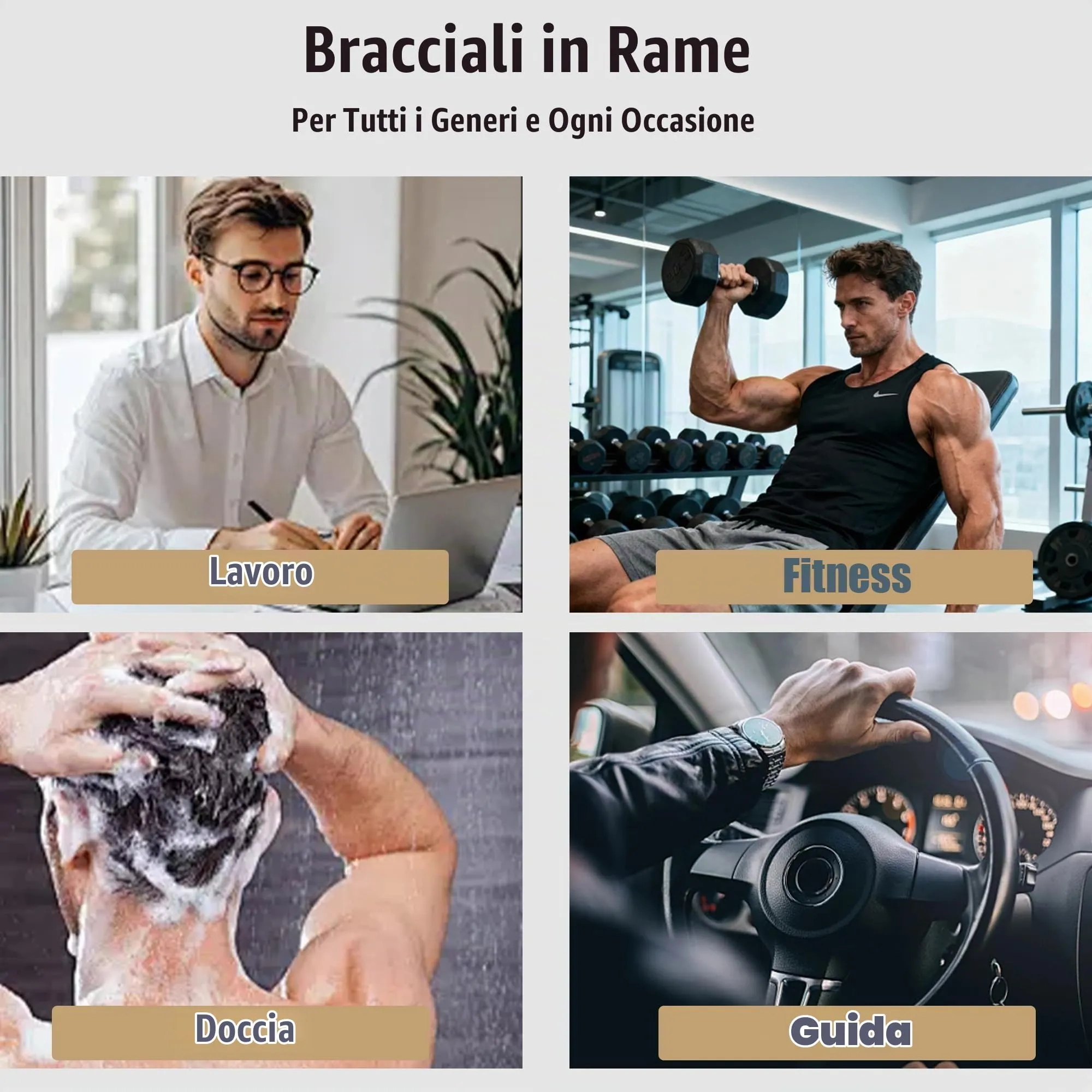 Aretas Bracciale in rame puro per uomo e donna - immagine 6