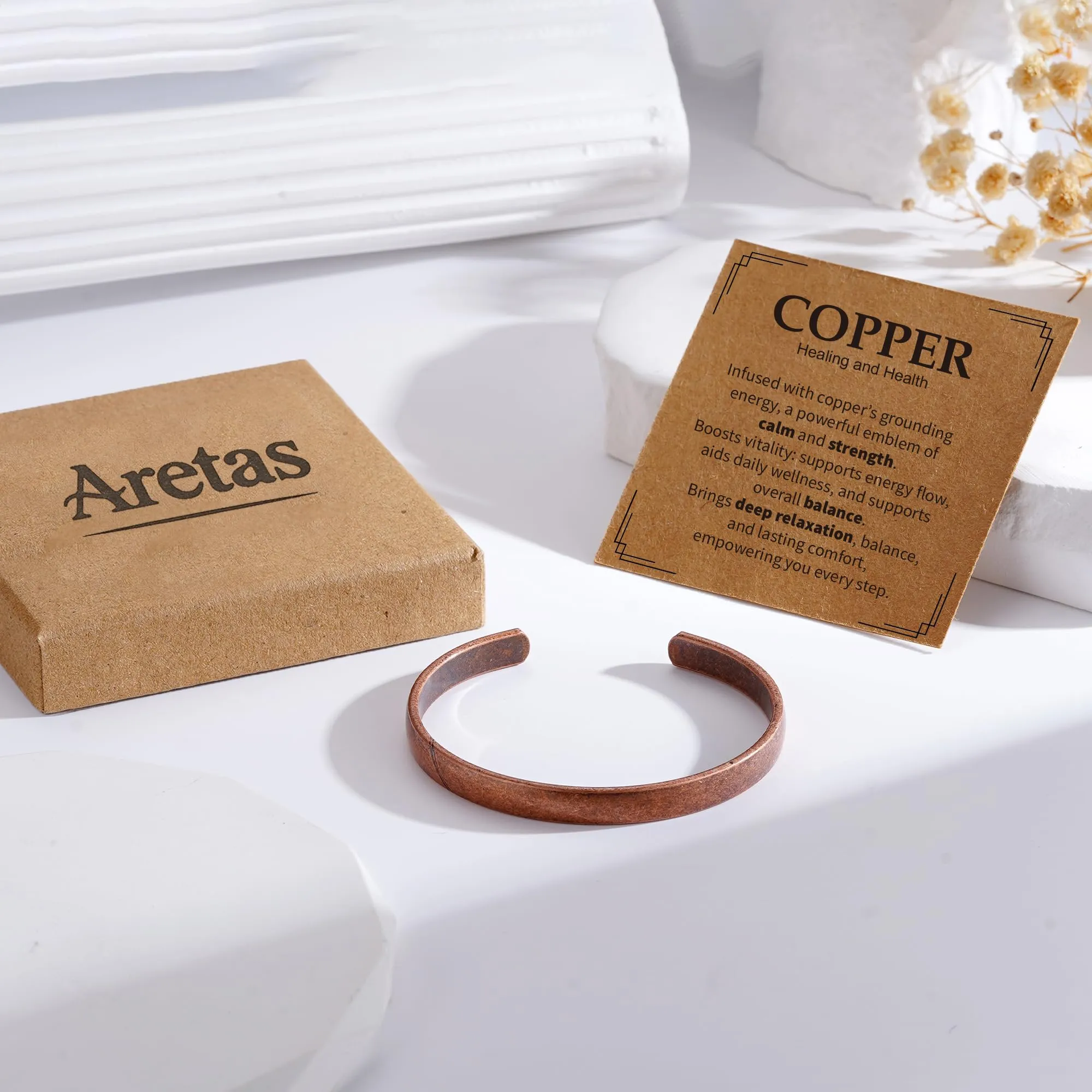 Aretas Bracciale in rame puro per uomo e donna - immagine 7