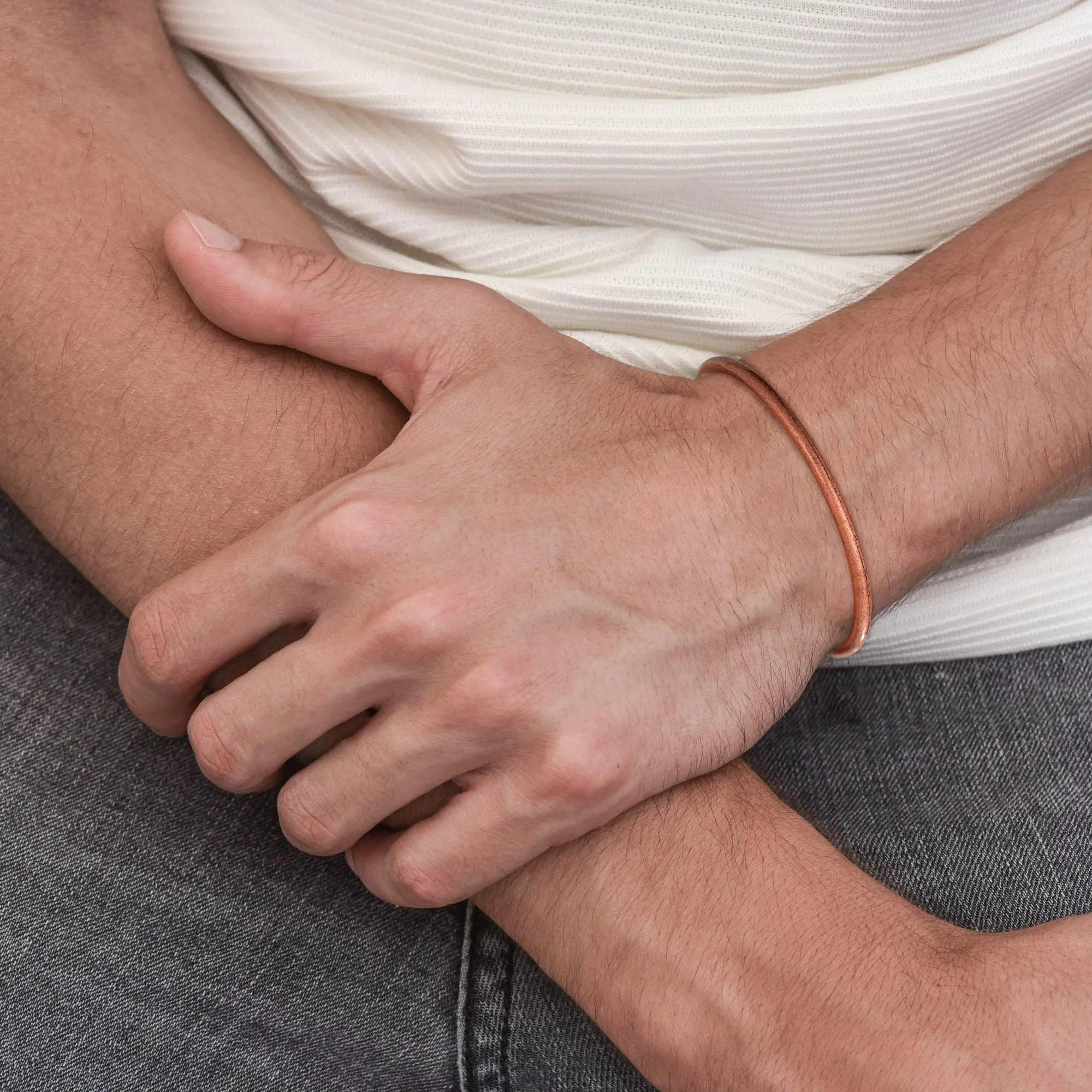 Aretas Bracciale in rame regolabile per uomo e donna - immagine 2