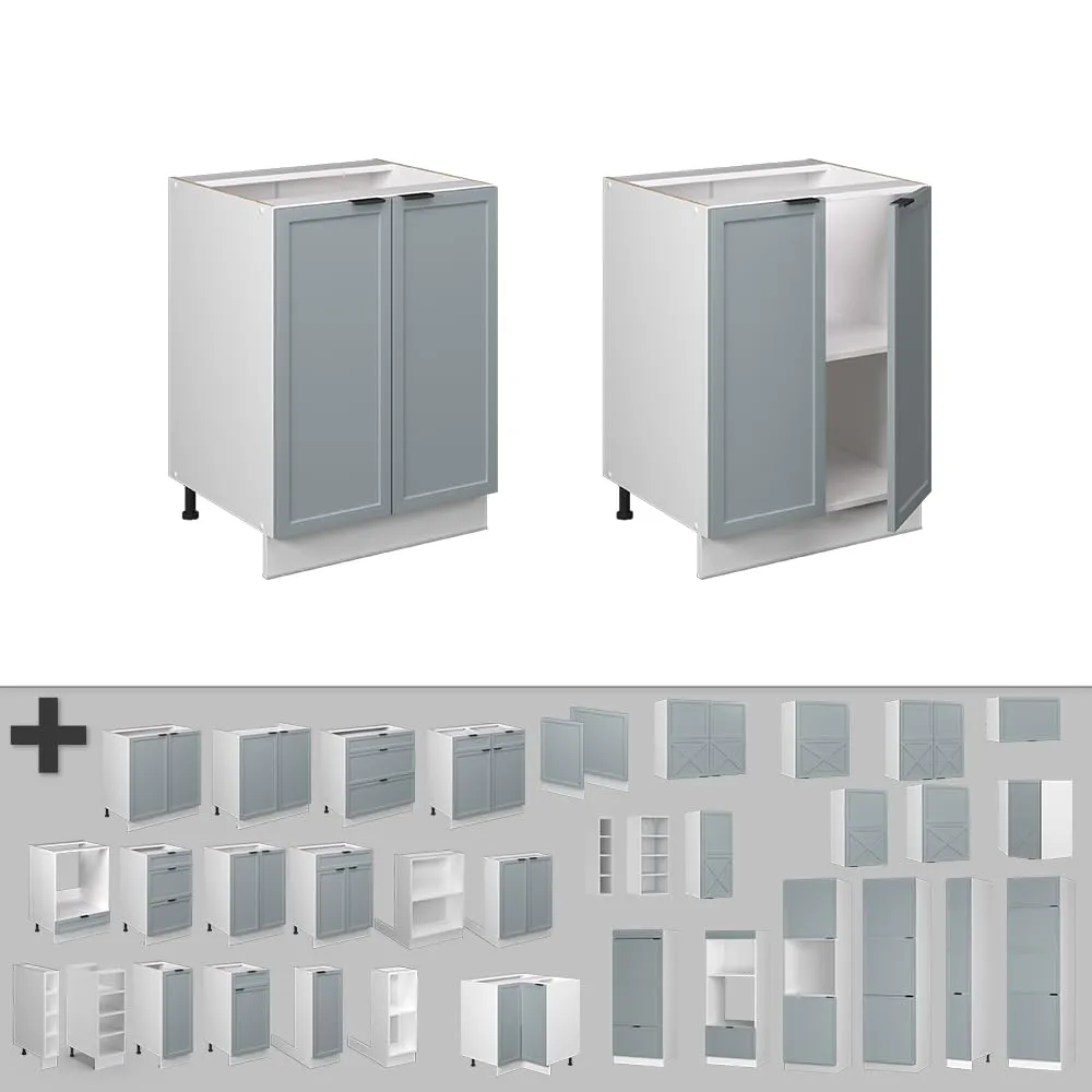 Vicco Mobiletto Base Cucina Fame-Line, Blu-grigio Chiaro, 60 cm - immagine 6