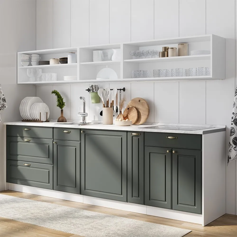 Vicco Mobiletto base cucina Fame-Line, Verde-oro country, 60 cm - immagine 6
