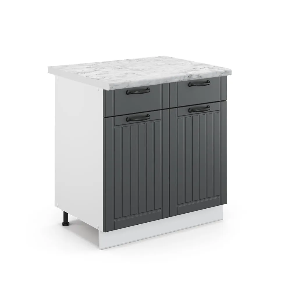 Vicco Mobiletto base per cucina Fame-Line, Antracite country, 80 cm - immagine 1