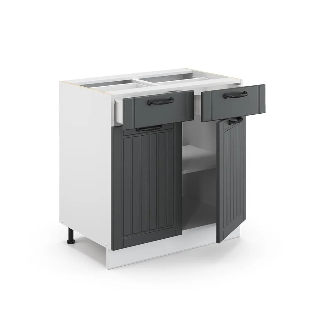 Vicco Mobiletto base per cucina Fame-Line, Antracite country, 80 cm - immagine 6