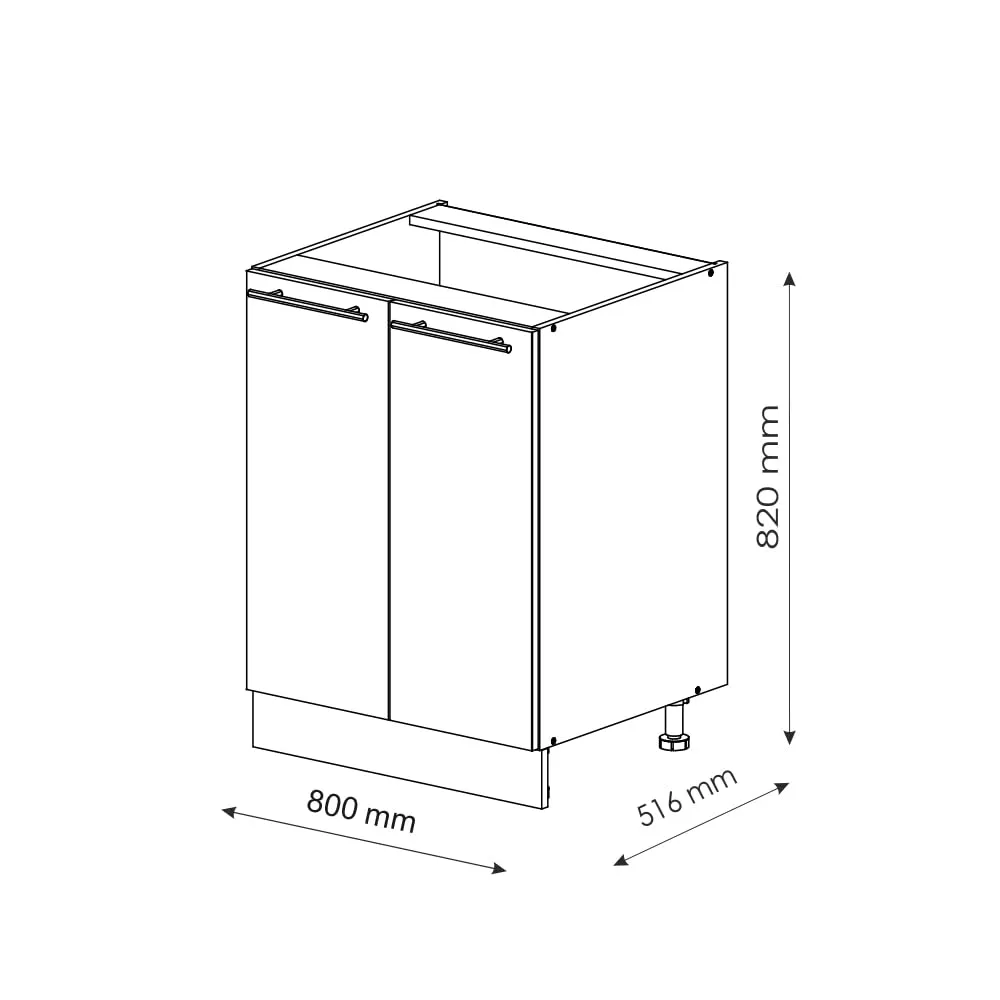 Vicco Mobiletto Base Cucina Fame-Line, Grigio Scuro/Bianco, 80 cm - immagine 3