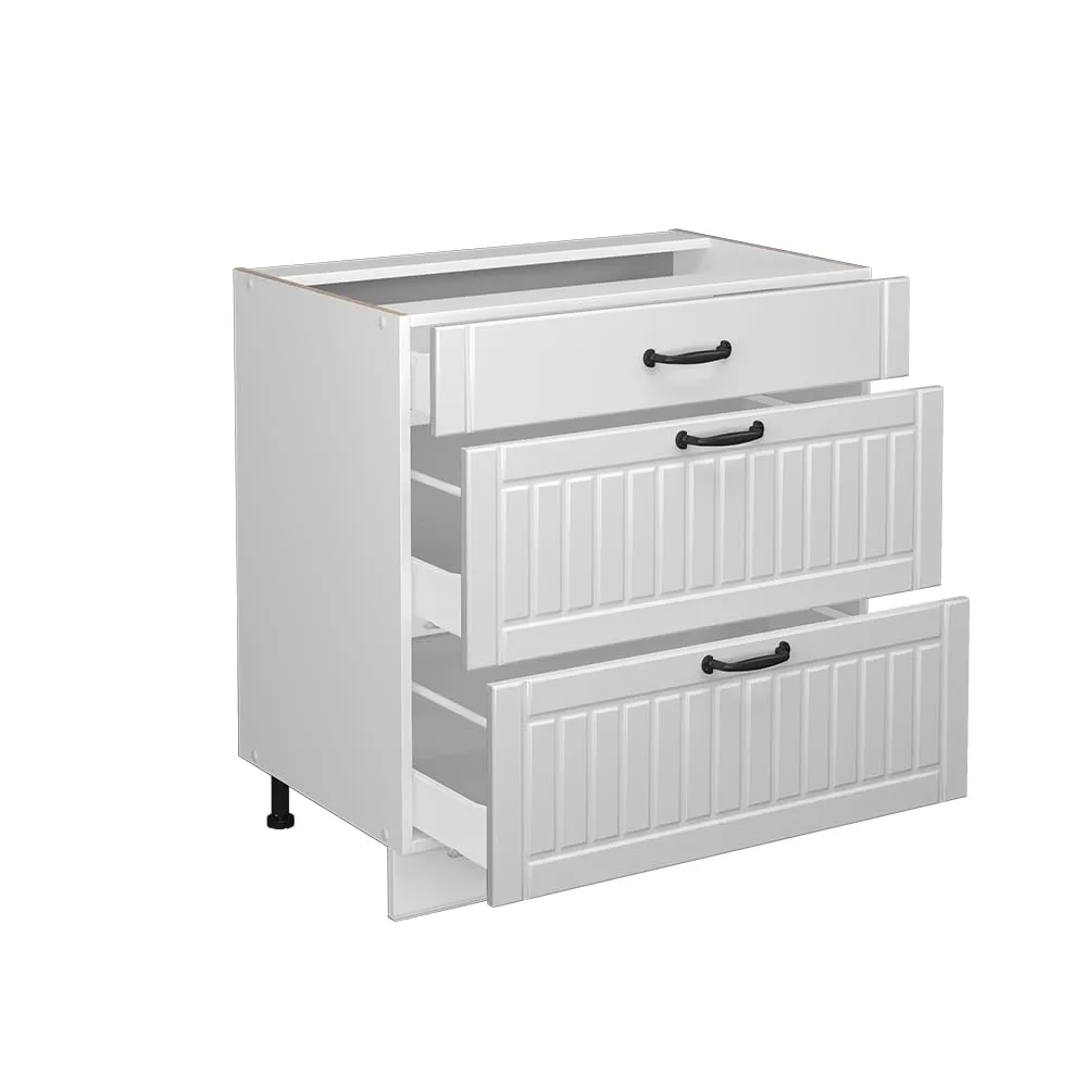 Vicco Fame-Line Mobiletto base per cucina, Bianco country, 80 cm - immagine 6
