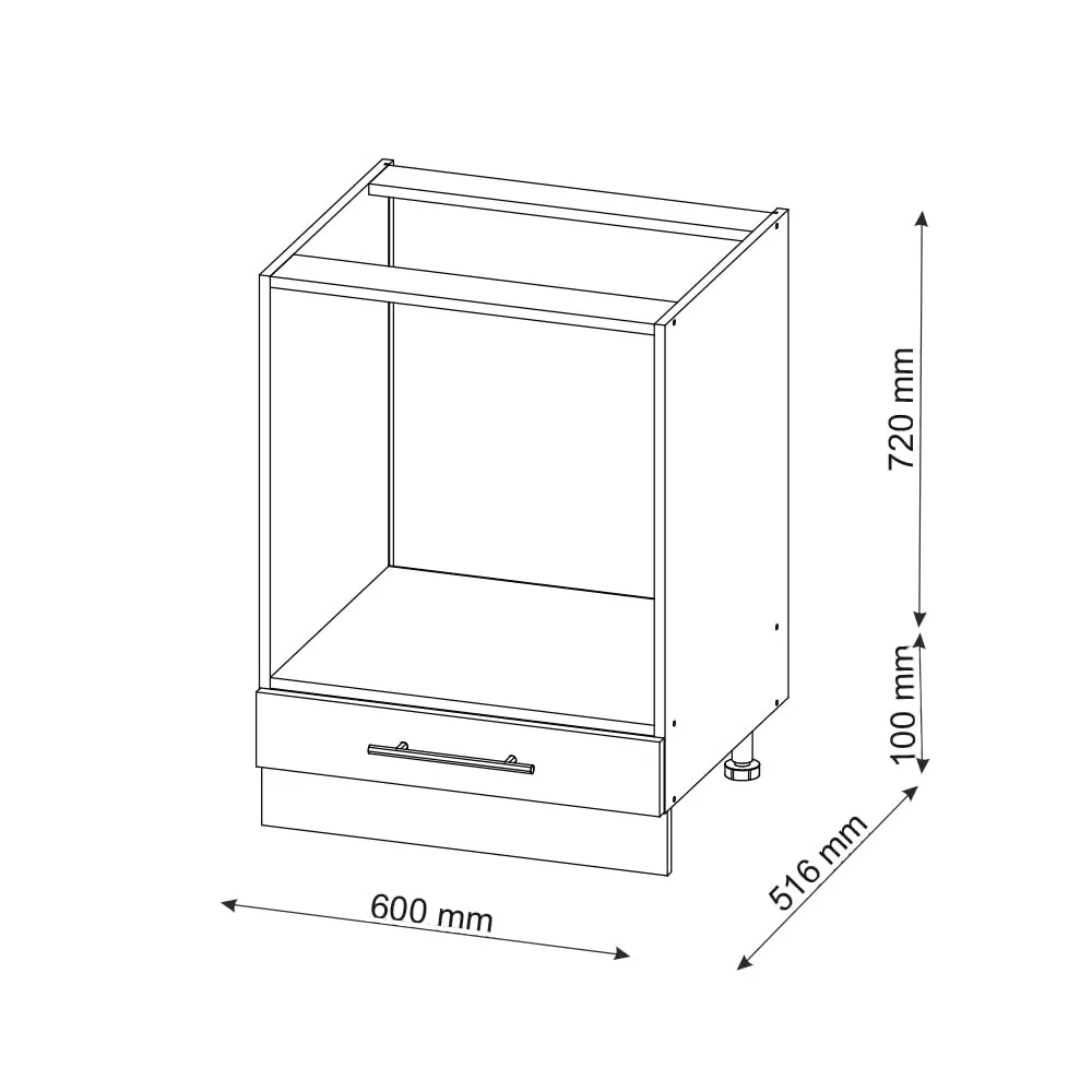 Vicco Mobile per Forno da Incasso Fame-Line, Antracite Country, 60 cm - immagine 3