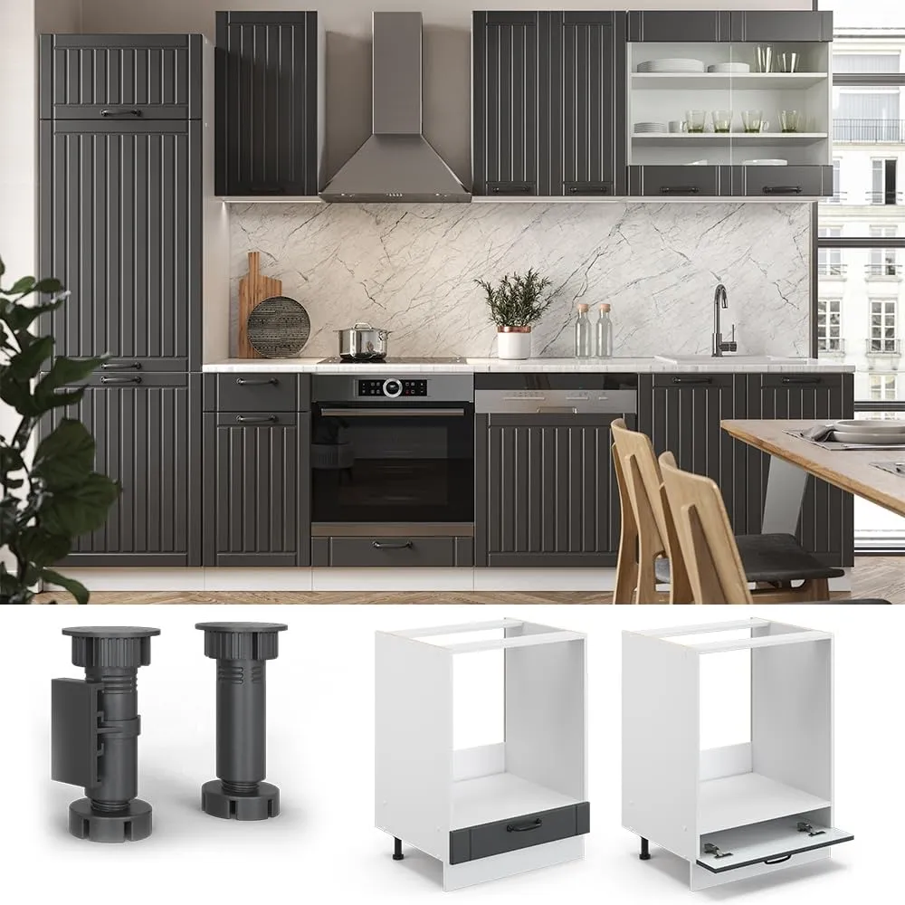 Vicco Mobile per Forno da Incasso Fame-Line, Antracite Country, 60 cm - immagine 5
