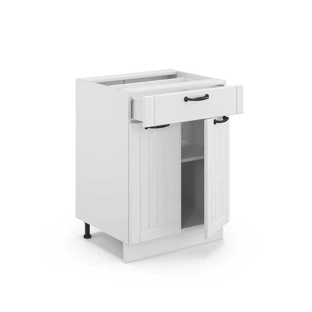Vicco Fame-Line Mobiletto Base per Cucina, Bianco Country, 60 cm - immagine 6