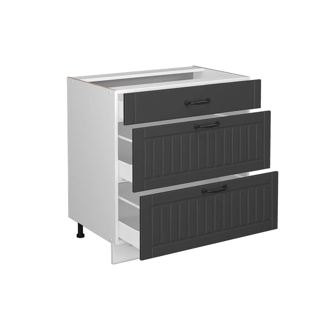 Vicco Fame-Line Mobiletto Base per Cucina, Antracite Country, 80 cm - immagine 6