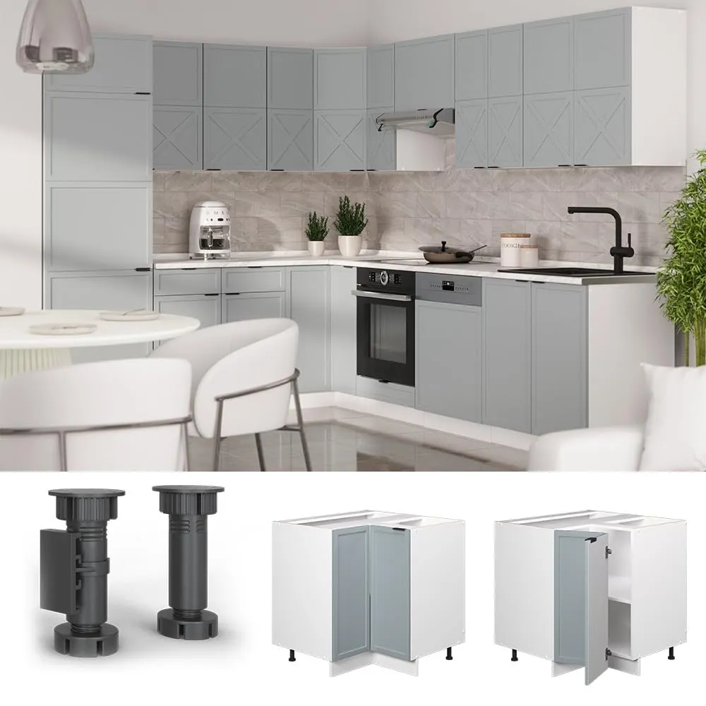 Vicco Mobile ad angolo cucina Fame-Line, Blu-grigio chiaro, 80.5 cm - immagine 4