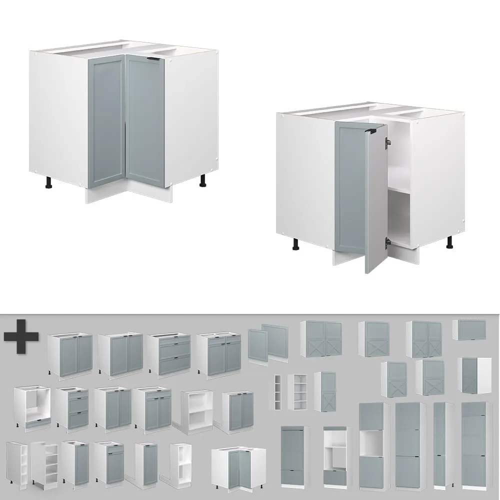 Vicco Mobile ad angolo cucina Fame-Line, Blu-grigio chiaro, 80.5 cm - immagine 6