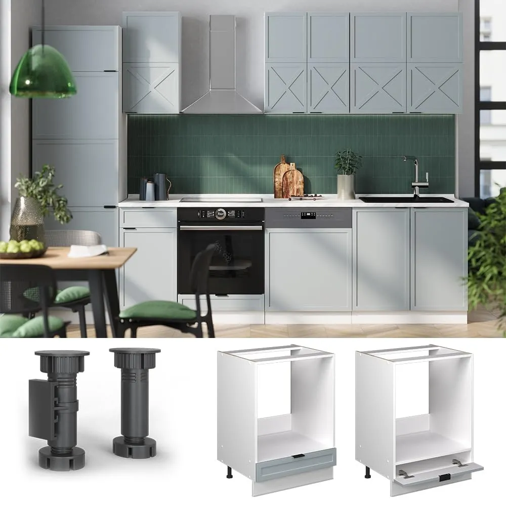 Vicco Mobile per forno da incasso Fame-Line, Blu-grigio chiaro, 60 cm - immagine 4
