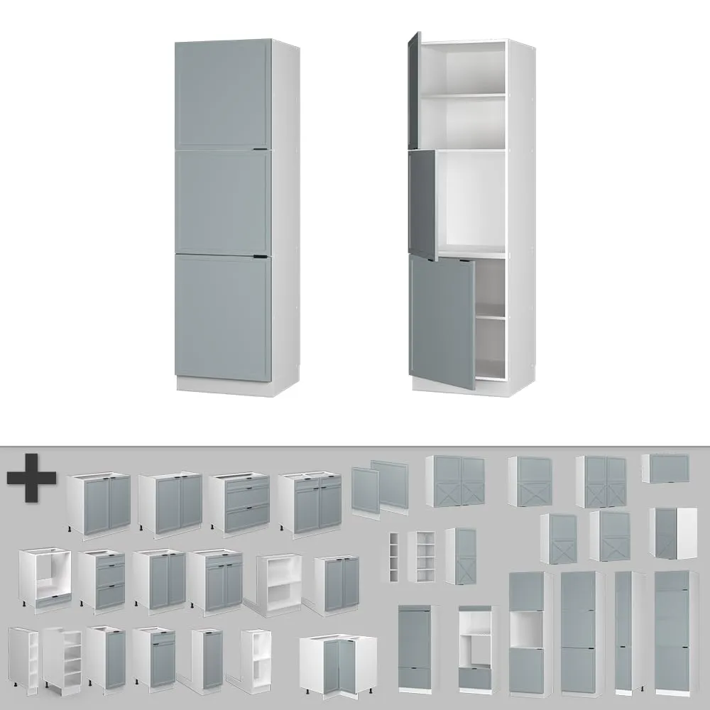 Vicco Mobile Cucina Dispensa Fame-Line, Blu-grigio chiaro/Bianco, 60 cm - immagine 5
