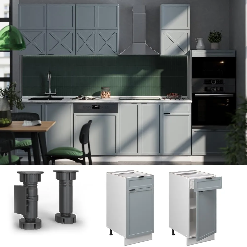 Vicco Mobiletto base per cucina Fame-Line, Blu-grigio chiaro, 40 cm - immagine 4