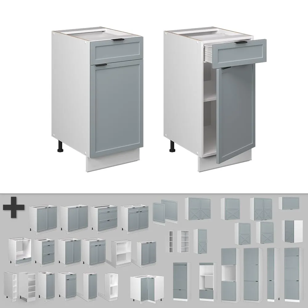 Vicco Mobiletto base per cucina Fame-Line, Blu-grigio chiaro, 40 cm - immagine 6