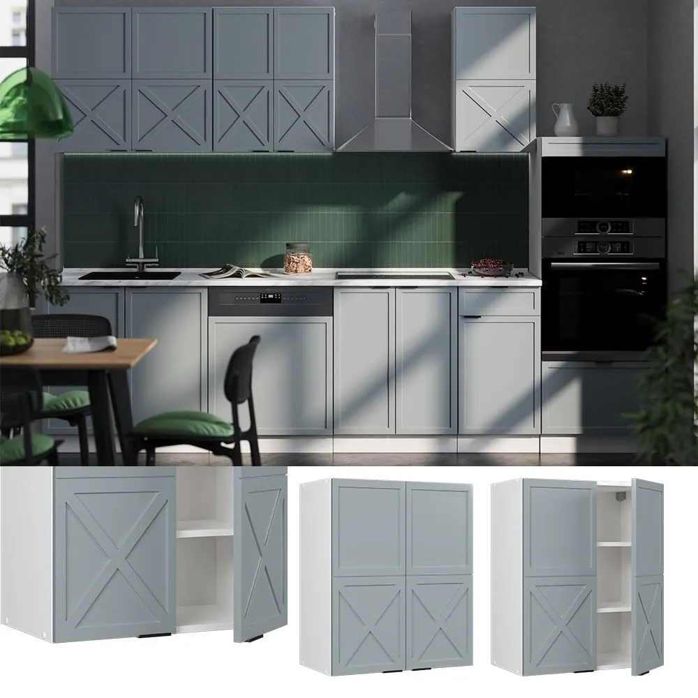 Vicco Pensile da cucina Fame-Line, Blu-grigio chiaro, 60 cm - immagine 2