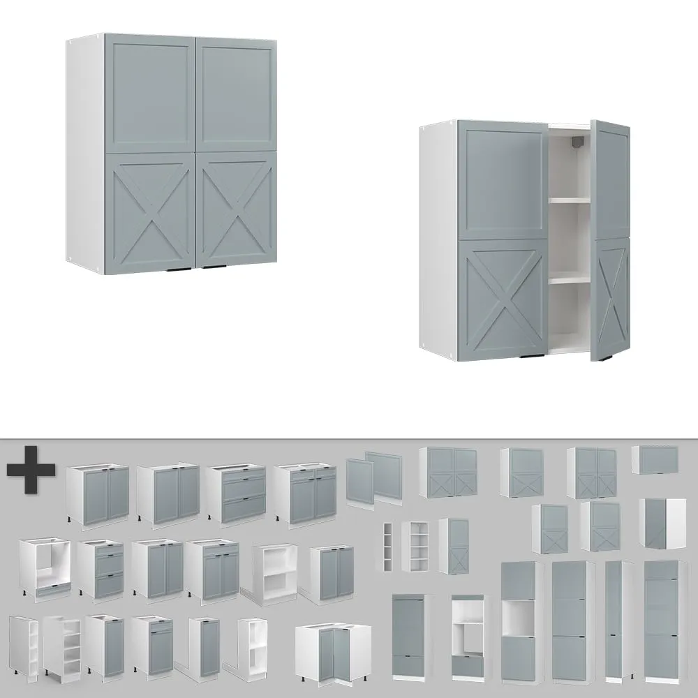 Vicco Pensile da cucina Fame-Line, Blu-grigio chiaro, 60 cm - immagine 5