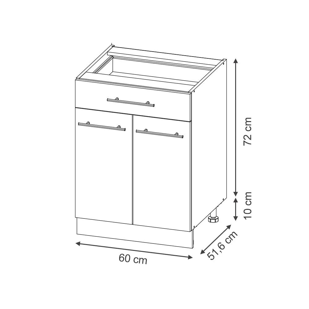 Vicco Mobiletto Base per Cucina Fame-Line, GrigioBeige, 60 cm - immagine 3