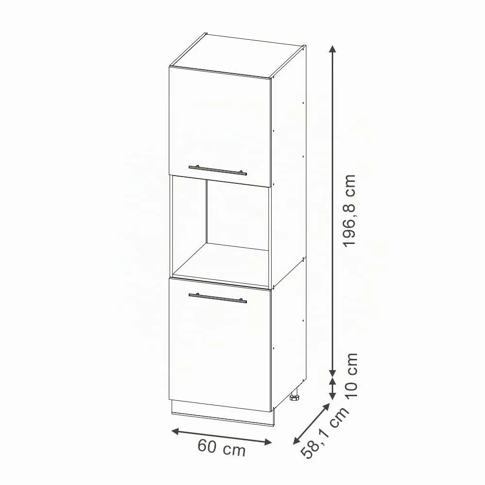 Vicco Mobile per Forno da Incasso Fame-Line, GrigioBeige, 60 cm - immagine 2