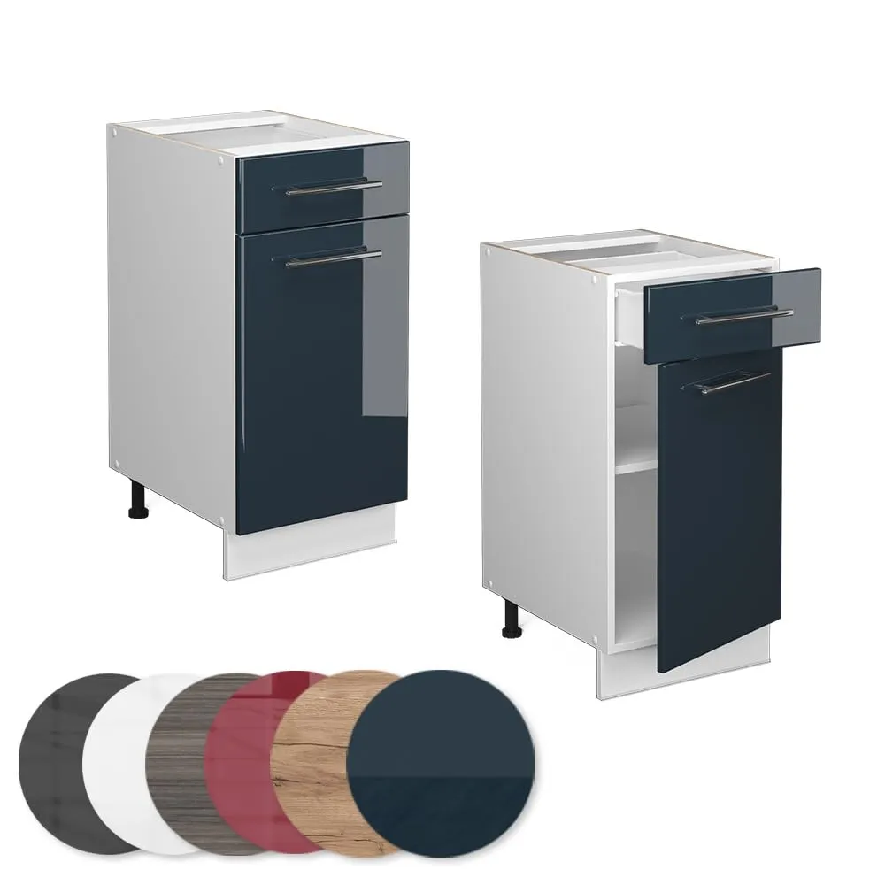 Vicco Mobiletto base per cucina Fame-Line, Blu scuro lucido, 40 cm - immagine 6